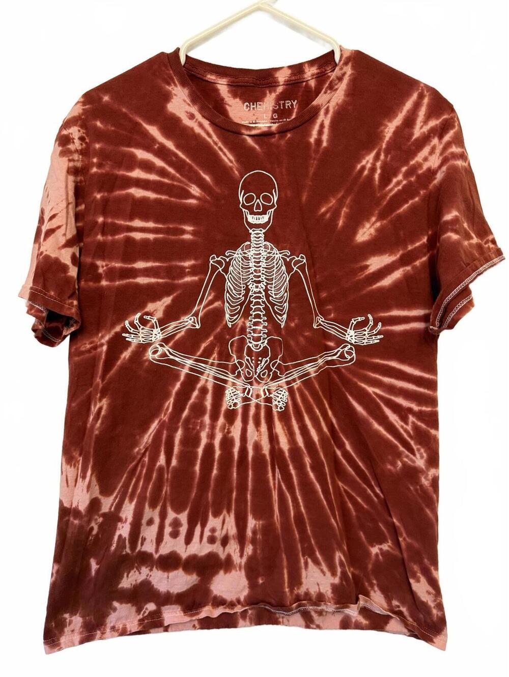 Chemistry Tie-Dye Skeleton Graphic T-Shirt Large